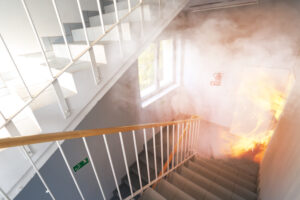 Emergency exit - fire in the building
