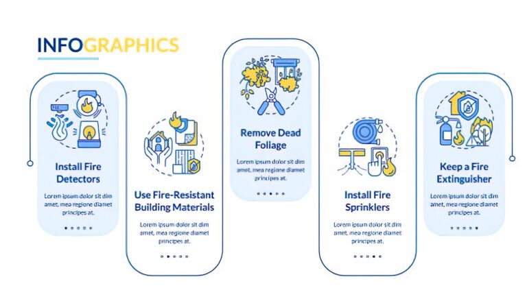 Infographic showing the stages of the fire damage repair process