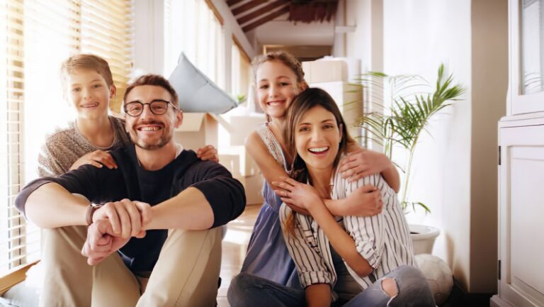 Happy family in a healthy mold-free home