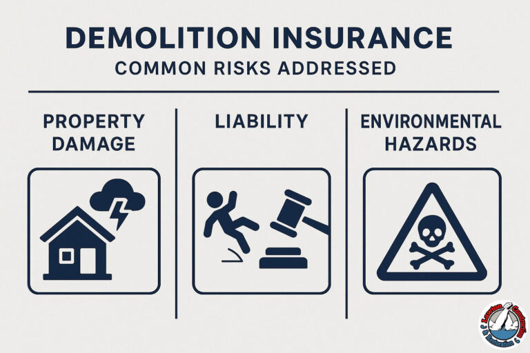 Infographic explaining demolition insurance coverage types