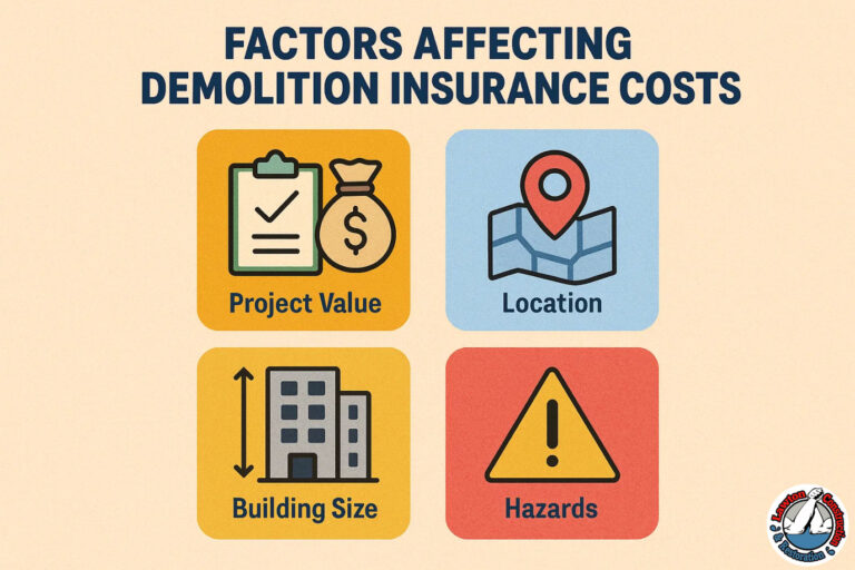 Chart illustrating factors affecting demolition insurance premiums