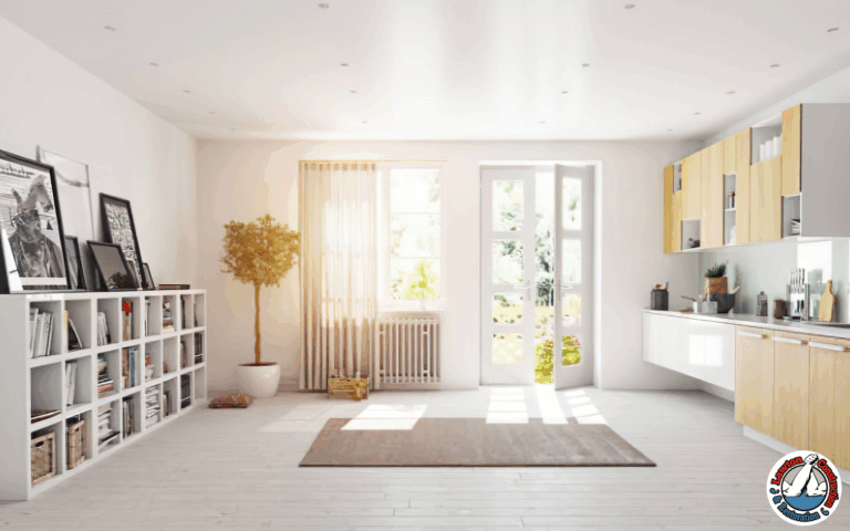 Bright and clean living room with natural light