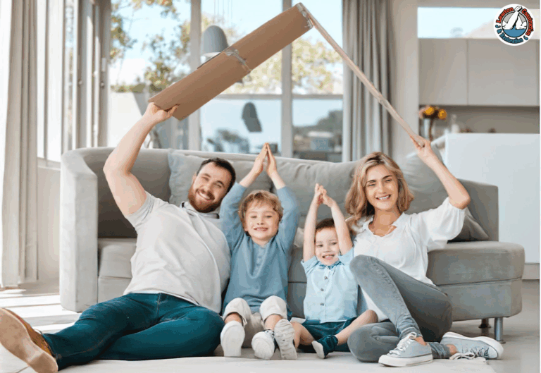 Happy family enjoying a mold-free home environment