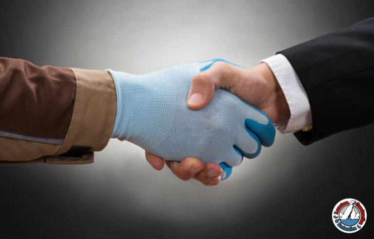 Handshake symbolizing trusted and certified asbestos disposal partnership