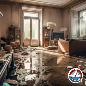 IICRC-certified technician performing Category 3 black water damage restoration in Sacramento home